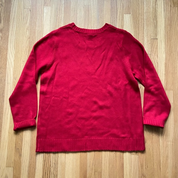 Beaded Red Holiday Winter Christmas Tree Sweater by White Stag - Picture 4 of 4